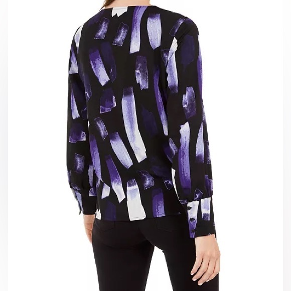 Alfani | Size M | Purple Abstract Surplice Faux‎ Wrap Blouse - Picture 11 of 11